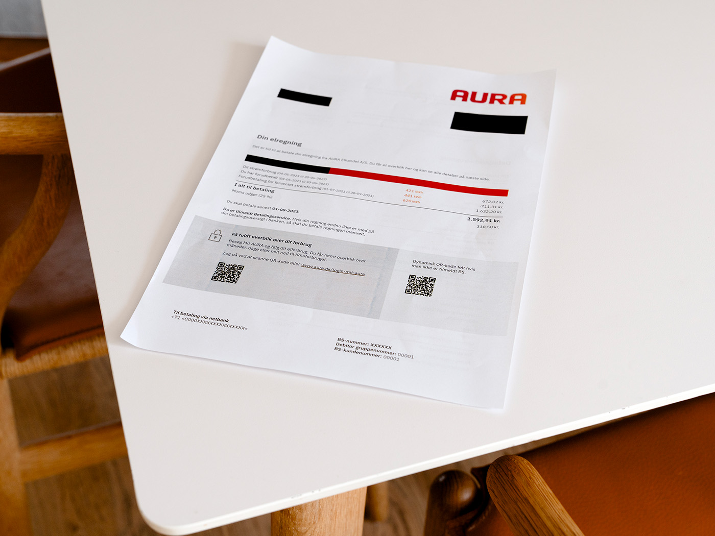 El regning på et bord