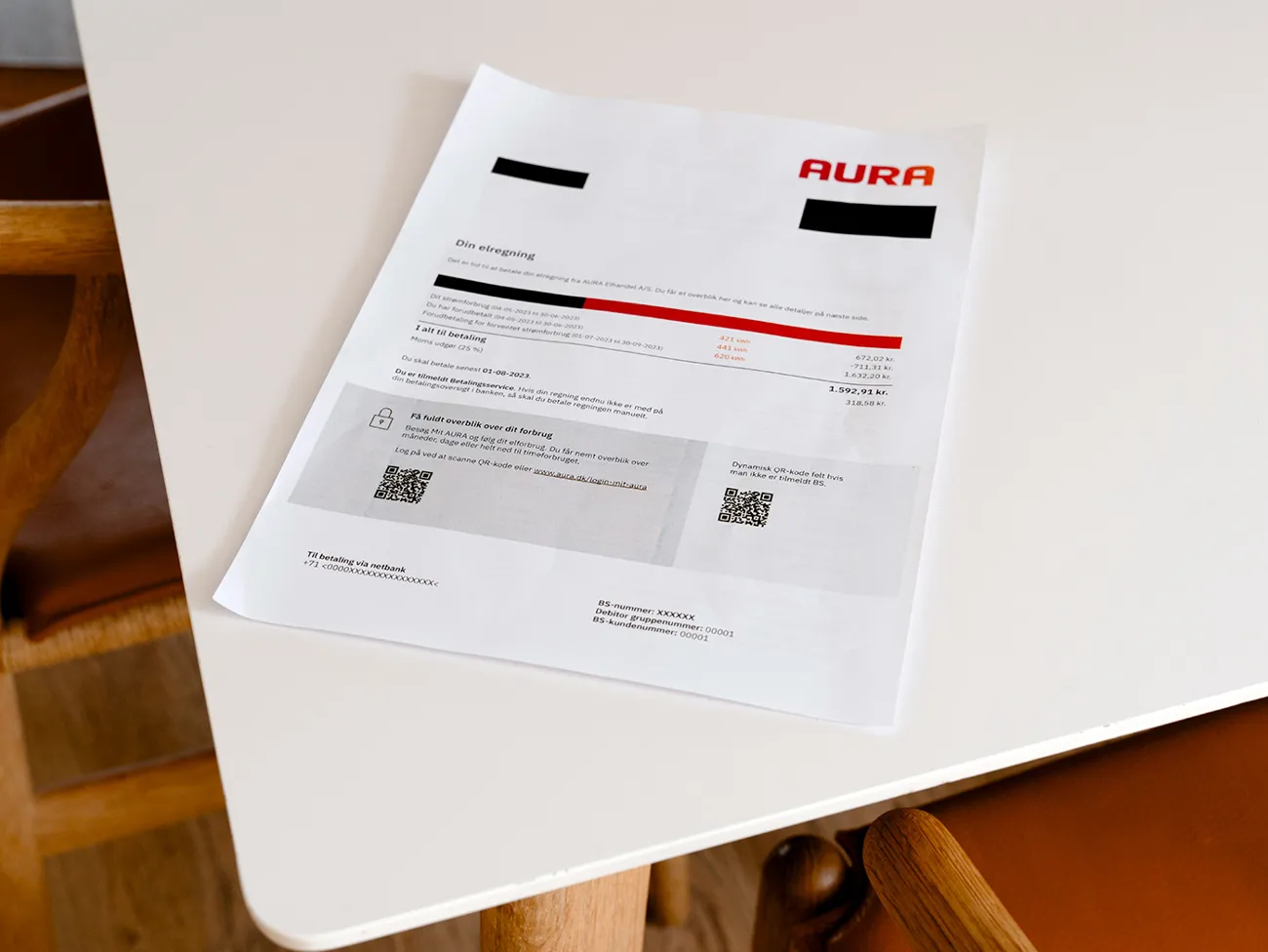 El regning på et bord