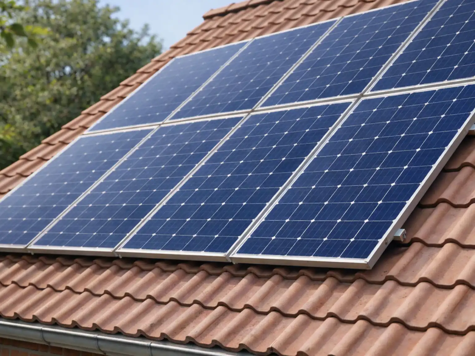 Solcellepaneler på hustag